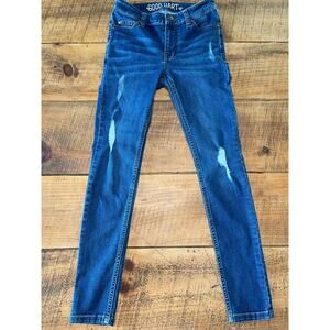 Womens Good Hart Matilda Jane Medium‎ Wash Distressed Somerset Skinny Jeans 0